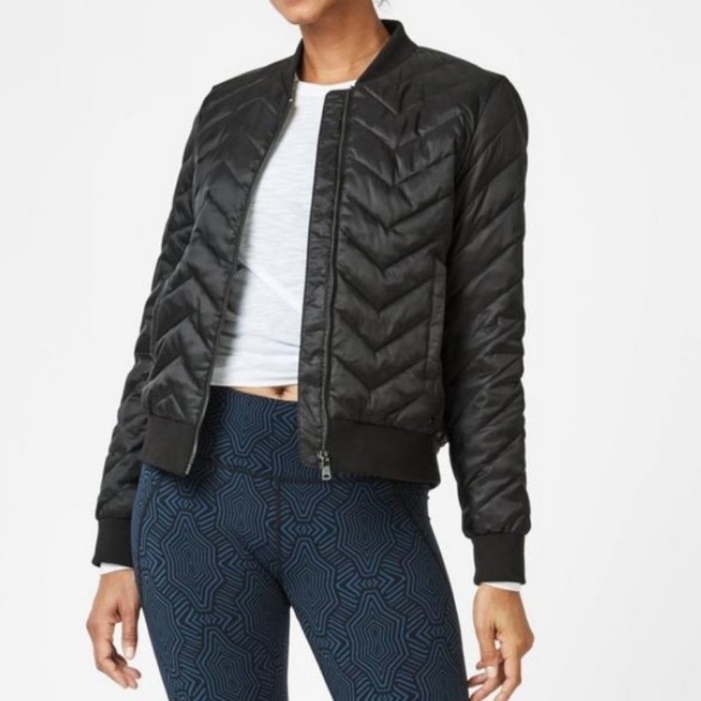 Sweaty Betty Glacier Quilted Bomber Jacket S